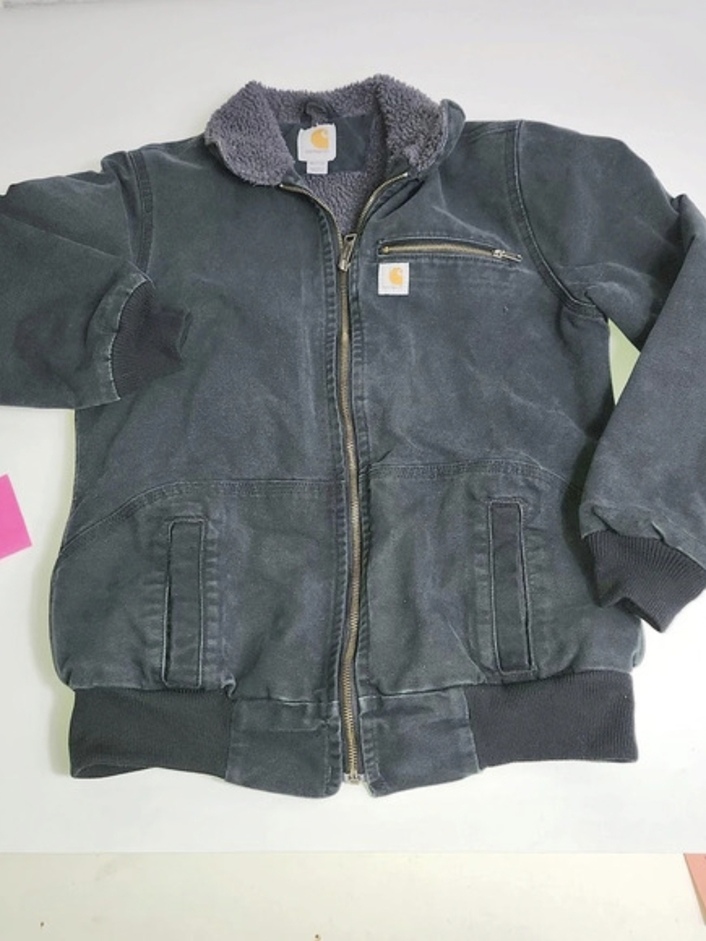 Carhartt Duck Sherpa-Lined Jacket Youth Medium Black